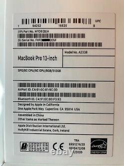 2020 Macbook Pro 13 M1 8C GPU CPU 8gb ram 512gb SSD Space Gray New UK rrp£1499