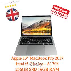 Apple 13 MacBook Pro 2017, Intel i5 7th Gen 256GB SSD 16GB RAM A1708
