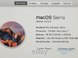 Apple 2017 Macbook Pro Retina Touch Bar 15 2.9GHz I7 512GB SSD 16GB MPTT2LL/A