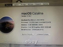 Apple MacBook Pro 13 2012 Intel i5 2.50GHz, 4 GB, 500GB