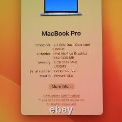 Apple MacBook Pro 13 2017 A1708 Core i5 2.3GHz 8GB RAM 256GB NVMe SSD Ventura