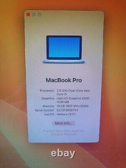 Apple MacBook Pro 13.3 A1278 Intel Core i5-3210M 16GB RAM 240GB SSD OS Ventura