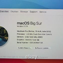 Apple MacBook Pro 13.3 A1502 2013 Core i5 2.6GHz 256GB SSD 8GB RAM Monterey