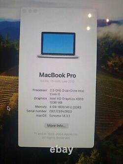 Apple MacBook Pro 13 A1425 i5-3210M 128GB SSD, 8GB RAM MacOs Sonoma Laptop