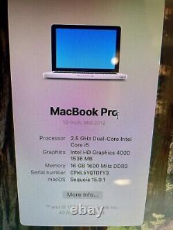 Apple MacBook Pro 13 Core i5 2.5GHz 16GB RAM 256GB HDD BLUE MS-Office & SEQUOIA