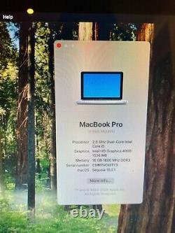 Apple MacBook Pro 13 Core i5 2.5GHz 16GB RAM 256GB HDD GREY MS-Office & SEQUOIA