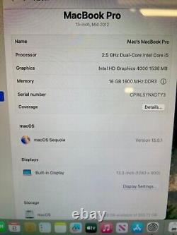 Apple MacBook Pro 13 Core i5 2.5GHz 16GB RAM 256GB HDD GREY MS-Office & SEQUOIA