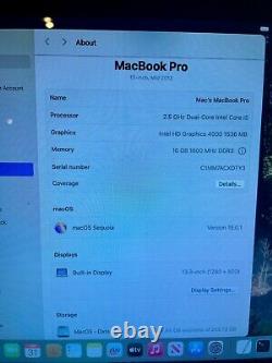 Apple MacBook Pro 13 Core i5 2.5GHz 16GB RAM 256GB HDD GREY MS-Office & SEQUOIA