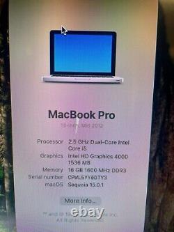 Apple MacBook Pro 13 Core i5 2.5GHz 16GB RAM 256GB SSD MS Office SEQUIOA