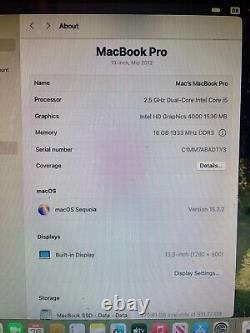 Apple MacBook Pro 13 Core i5 2.5GHz 16GB RAM 512GB SSD ORANGE MS Office SEQUOIA