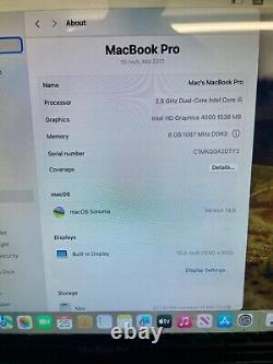 Apple MacBook Pro 13 Core i5 2.5GHz 8GB RAM 256GB SSD MD101 macOS SONOMA