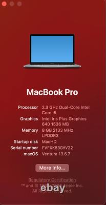 Apple MacBook Pro 13 Retina Iris A1708 i5 7th Gen 2017 128GB SSD 8GB RAM Ventura