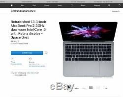 Apple MacBook Pro 13 Space Grey Core i5 2.3Ghz 8GB 256GB (Late 2017) Apple care