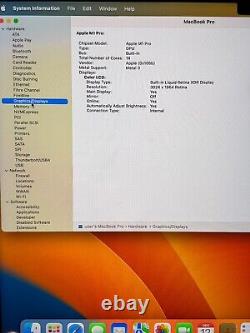 Apple MacBook Pro 14-inch A2442 M1 Pro Chip 16GB 512GB SSD Screen Flickering
