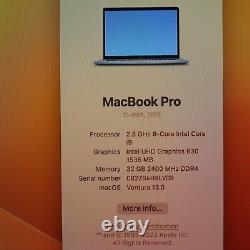 Apple MacBook Pro 15'' A1990 32GB RAM Intel i9 @2.3GHz 500GB SSD Radeon PRO 560x