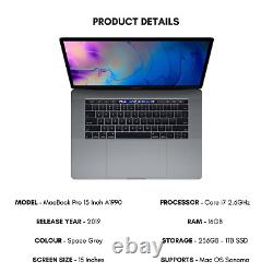 Apple MacBook Pro 15 Inch Laptop 2019 Core i7 2.6GHz Various Ram & Ssd Options