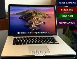 Apple MacBook Pro 15-Inch Retina Intel Core i7 2.8Ghz 16GB 512GB A1398 OS 2019