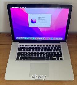 Apple MacBook Pro 15 Quad Core i7 2.0GHz 8GB RAM 256GB SSD MC721 MacOS Monterey