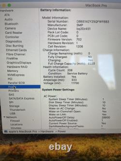 Apple MacBook Pro 15 Retina 2014 Core i7 2.2GHZ, 16GB RAM 256GB SSD, A1398