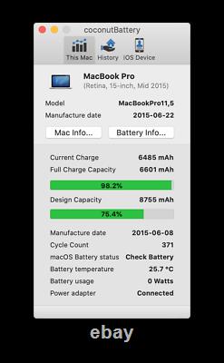 Apple MacBook Pro 15 Retina 2,5GHz i7 16 GB RAM 512 GB SSD MJLT2D/A Mid 2015