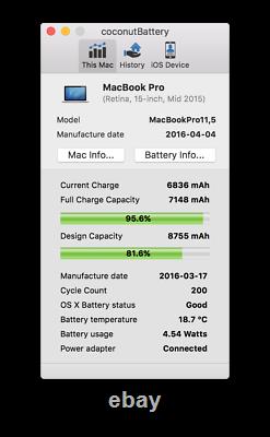 Apple MacBook Pro 15 Retina 2,8GHz Quad i7 Mid 2015 TOPMODELL in TOPZUSTAND