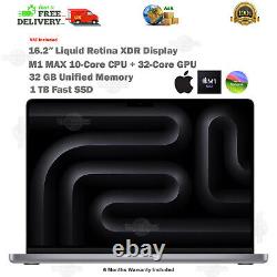 Apple MacBook Pro 16.2-In XDR P3 M1 MAX 32GB RAM 1TB SSD 10C CPU 32-C GPU Laptop