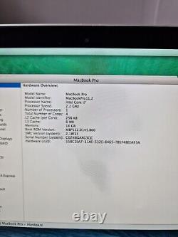 Apple MacBook Pro A1398 15 i7 2.2GHz 16GB 256GB Mid 2014 Read Description
