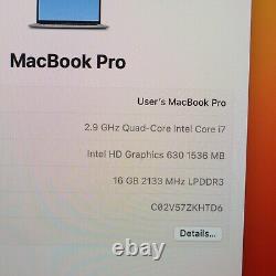 Apple MacBook Pro A1707 2017 15 Touch Bar Core i7-7820HQ 2.9GHz 512GB SSD 16GB