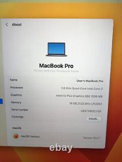 Apple MacBook Pro A1989 2019 13 Touch Bar Core i7-8569U 2.8GHz 1TB / 16GB