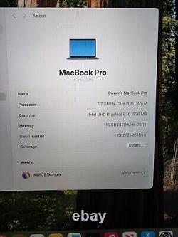 Apple MacBook Pro A1990 2018 15' 512 GB SSD Intel Core i7 16GB RAM Sequoia