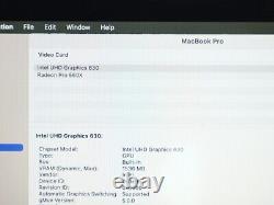 Apple MacBook Pro A1990 2018 15 Core i7-8850H 2.6GHz 6-Core 512GB 32GB 30D W