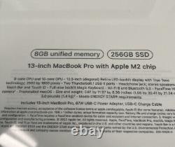Apple MacBook Pro M2 2022 8GB RAM 256GB SSD 13 MNEH3B/A Space Grey NEW Freepost