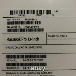 Apple MacBook Pro M2 2022 8GB RAM 256GB SSD 13 MNEH3B/A Space Grey NEW Freepost