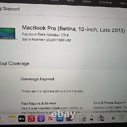 Apple MacBook Pro(Retina 13-inch)Purchase Oct, 2014 Core i5 2.4 GHz, 8GB Ram 256