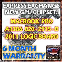 Exchange Macbook Pro 15 A1286 820-2915-b 2011 Logic Board Repair New Gpu Reball