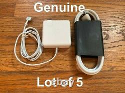 Lot of 5 Genuine Apple 85W MagSafe 2 Adapters + power cord T-Tip Macbook Pro 15