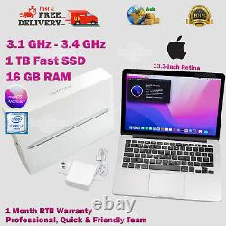 MacBook PRO 13.3-In Retina 1TB SSD 16GB RAM i7 3.1GHz 3.4GHz Fast Apple Laptop