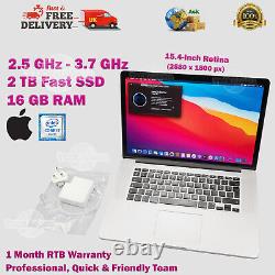 MacBook PRO 15.4-In Retina 2TB SSD 16GB RAM i7 2.5GHz 3.7GHz Fast Apple Laptop