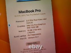 MacBook Pro 13 (2017) i5, 16GB RAM, 256GB SSD, FINAL CUT PRO, LOGIC PRO X