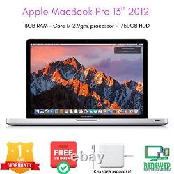MacBook Pro 13.3 2012 Apple Core i7 2.90ghz 8GB RAM 750GB HDD A1278