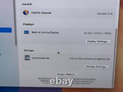 MacBook Pro 16 2019 Touch Bar Apple Core i7 2.6Ghz 16GB RAM 500GB SSD A2141