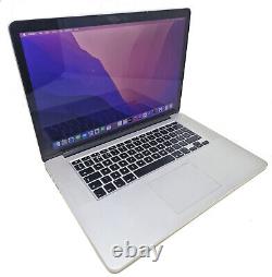 Macbook Pro Retina Core i7 15.4 16GB 256GB SSD Mac OS Monterey A1398 Iris Pro