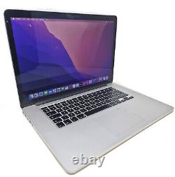 Macbook Pro Retina Core i7 15.4 16GB 256GB SSD Mac OS Monterey A1398 Iris Pro