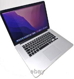 Macbook Pro Retina Core i7 15.4 16GB 256GB SSD Mac OS Monterey A1398 Iris Pro