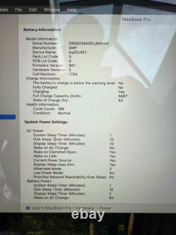 Macbook pro 2018 15 inch 2.6 i7, 32GB Ram, 512 SSD Battery C/C Just 166
