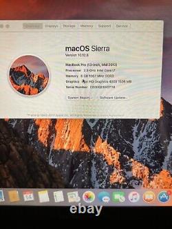 Macbook pro i7 2.9ghz 8gb ram ssd