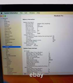 A1708 Argent 13 Apple MacBook Pro 2017 i5 8 Go 256 Go 236 Compte de Cycle de Charge