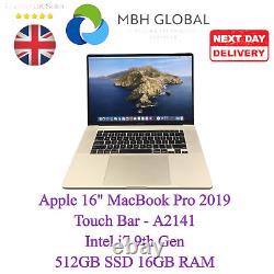 Apple 16 Macbook Pro Touch Bar 2019 Intel I7 9e Génération 512 Go Ssd 16 Go Ram A2141