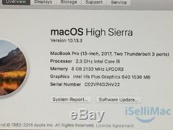 Apple 2017 Macbook Pro Retina 13 Ssd 128 Go 2.3ghz I5 128 Go Mpxq2ll / A + A Grade