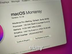 Apple MacBook Pro 13 A1502 2.9GHz i5 256Go SSD 8Go 63 cycles